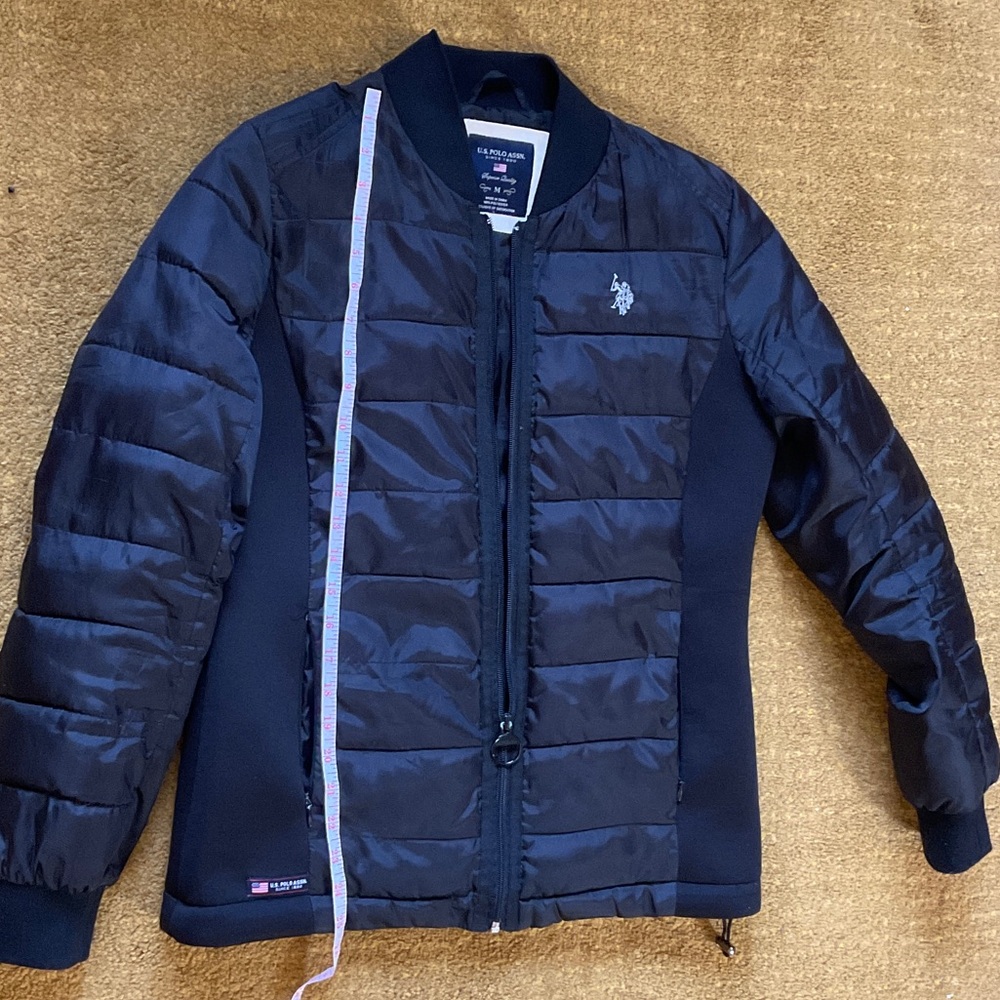 U.S. Polo Assn. Navy Quilted Zip-Up Bomber Jacket